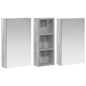 Σετ Ντουλαπιών Μπάνιου με ράφι με πόρτα 3 pcs 80 x 10,5 x 50 εκ - Pakobazaar