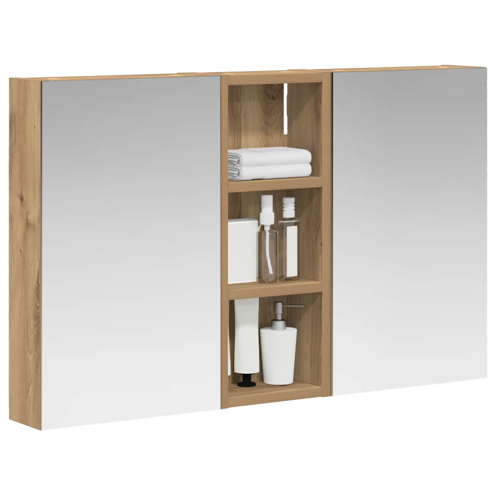Σετ Ντουλαπιών Μπάνιου με ράφι με πόρτα 3 pcs 80 x 10,5 x 50 εκ - Pakobazaar