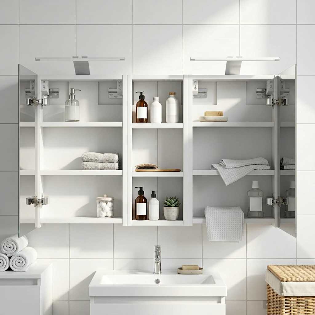 Σετ Ντουλαπιών Μπάνιου με ράφι με πόρτα 3 pcs 80 x 10,5 x 50 εκ - Pakobazaar