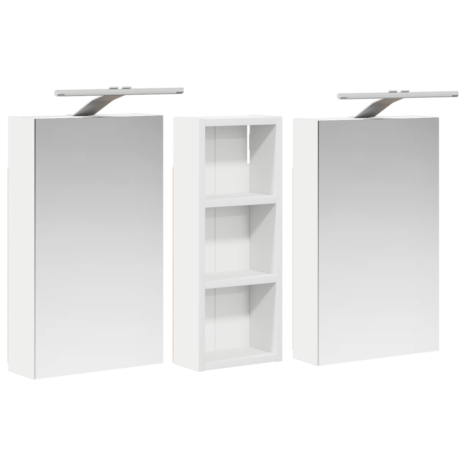 Σετ Ντουλαπιών Μπάνιου με ράφι με πόρτα 3 pcs 80 x 10,5 x 50 εκ - Pakobazaar