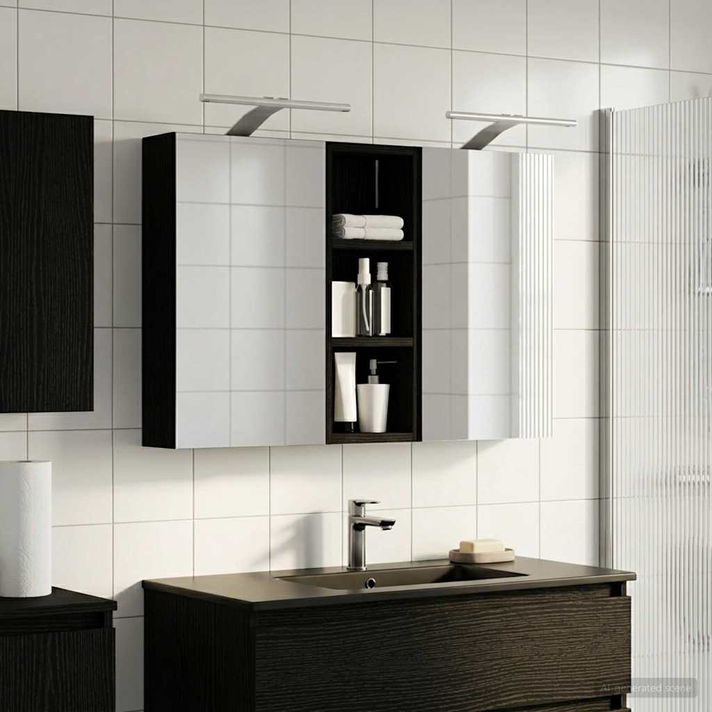 Σετ Ντουλαπιών Μπάνιου με ράφι με πόρτα 3 pcs 80 x 10,5 x 50 εκ - Pakobazaar