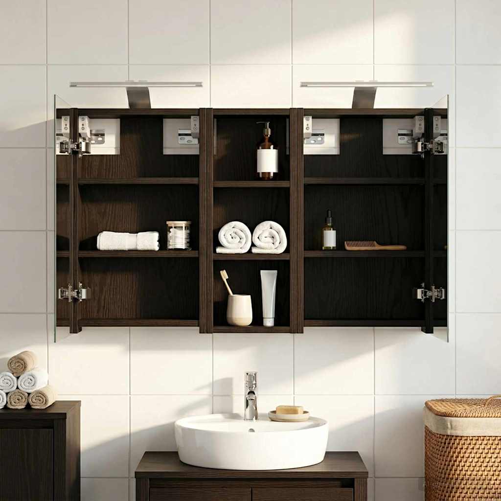 Σετ Ντουλαπιών Μπάνιου με ράφι με πόρτα 3 pcs 80 x 10,5 x 50 εκ - Pakobazaar