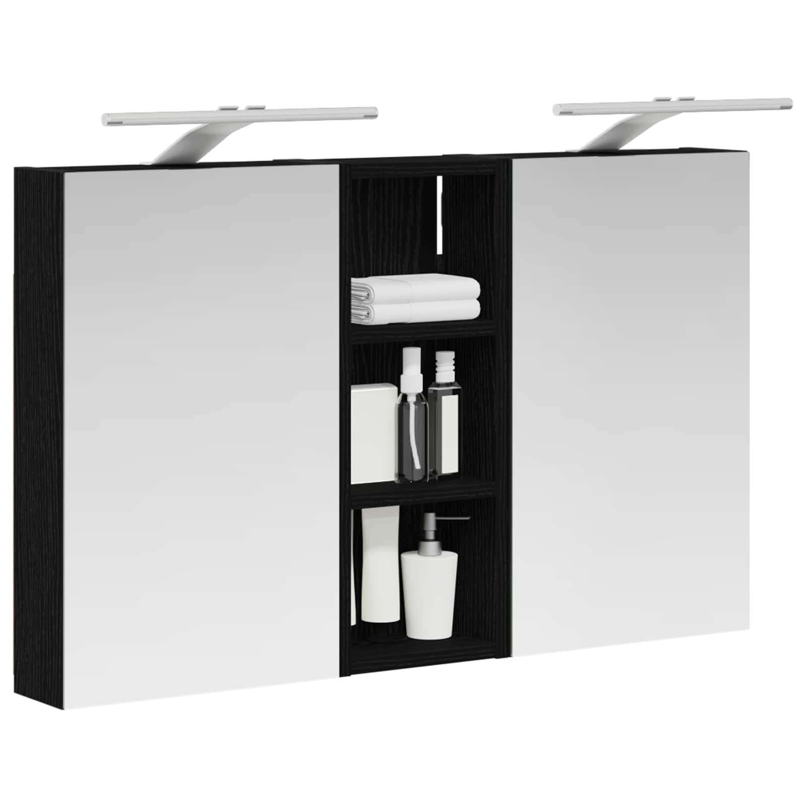 Σετ Ντουλαπιών Μπάνιου με ράφι με πόρτα 3 pcs 80 x 10,5 x 50 εκ - Pakobazaar