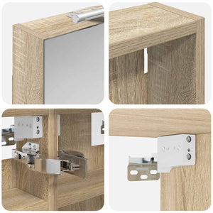 Σετ Ντουλαπιών Μπάνιου με ράφι με πόρτα 3 pcs 80 x 10,5 x 50 εκ - Pakobazaar