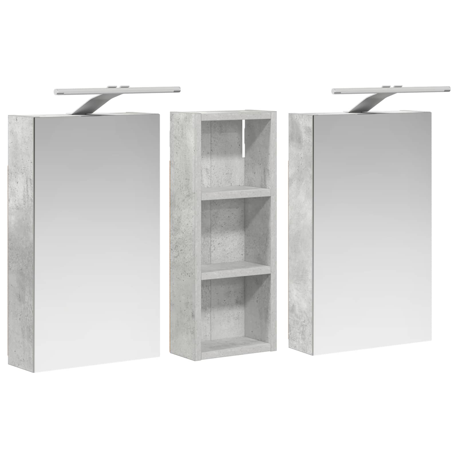 Σετ Ντουλαπιών Μπάνιου με ράφι με πόρτα 3 pcs 80 x 10,5 x 50 εκ - Pakobazaar
