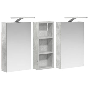 Σετ Ντουλαπιών Μπάνιου με ράφι με πόρτα 3 pcs 80 x 10,5 x 50 εκ - Pakobazaar