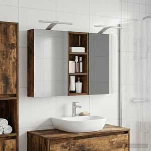 Σετ Ντουλαπιών Μπάνιου με ράφι με πόρτα 3 pcs 80 x 10,5 x 50 εκ - Pakobazaar