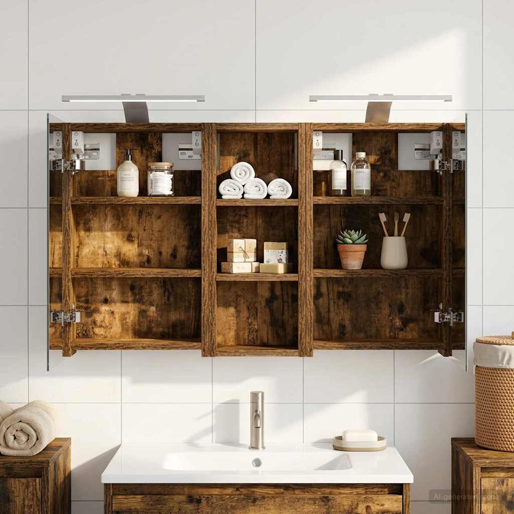 Σετ Ντουλαπιών Μπάνιου με ράφι με πόρτα 3 pcs 80 x 10,5 x 50 εκ - Pakobazaar