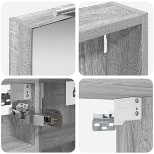 Σετ Ντουλαπιών Μπάνιου με ράφι με πόρτα 3 pcs 80 x 10,5 x 50 εκ - Pakobazaar