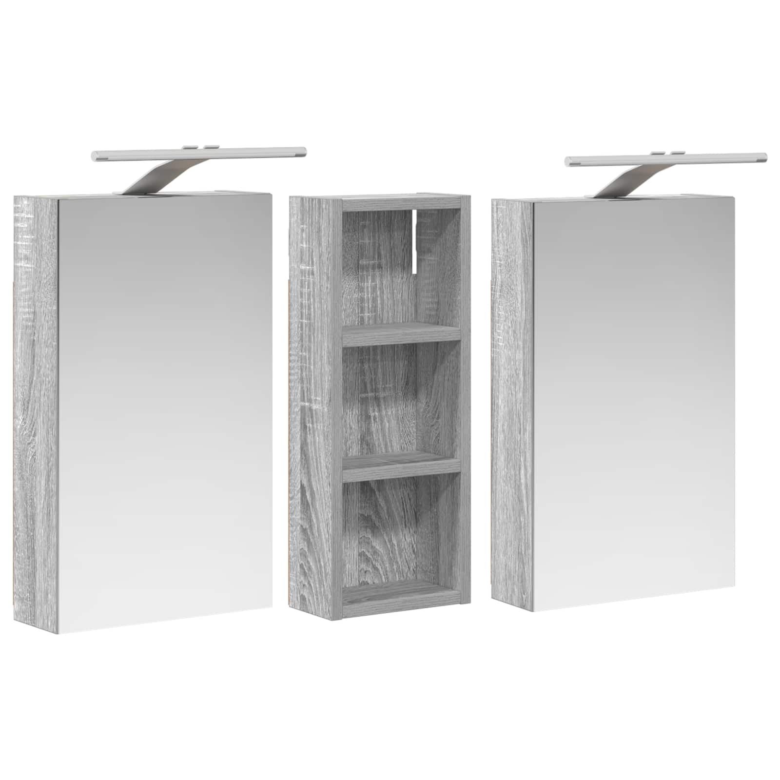 Σετ Ντουλαπιών Μπάνιου με ράφι με πόρτα 3 pcs 80 x 10,5 x 50 εκ - Pakobazaar