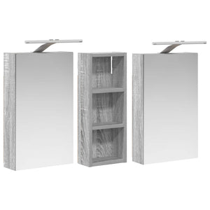 Σετ Ντουλαπιών Μπάνιου με ράφι με πόρτα 3 pcs 80 x 10,5 x 50 εκ - Pakobazaar