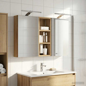 Σετ Ντουλαπιών Μπάνιου με ράφι με πόρτα 3 pcs 80 x 10,5 x 50 εκ - Pakobazaar