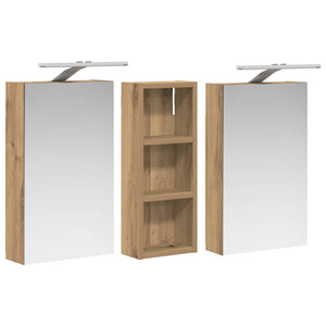 Σετ Ντουλαπιών Μπάνιου με ράφι με πόρτα 3 pcs 80 x 10,5 x 50 εκ - Pakobazaar