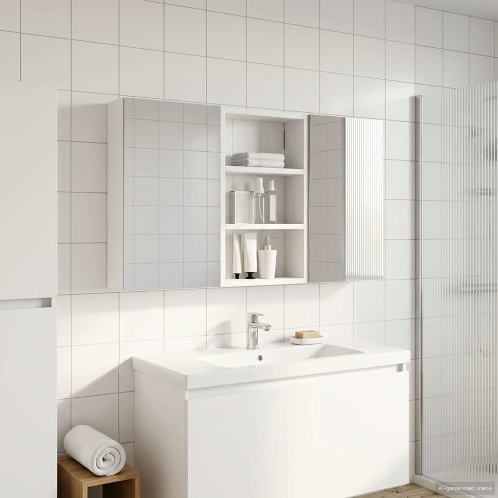 Σετ Ντουλαπιών Μπάνιου με ράφι με πόρτα 3 pcs 90 x 10,5 x 50 εκ - Pakobazaar