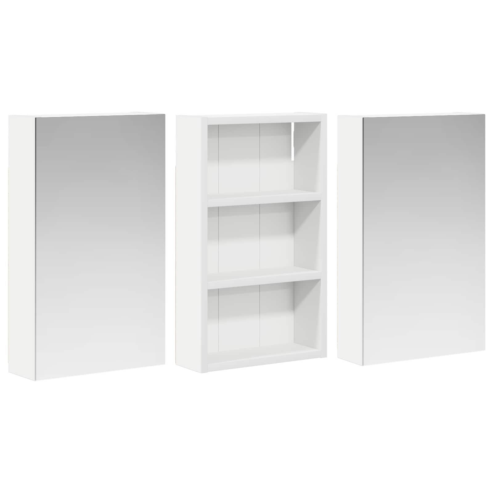 Σετ Ντουλαπιών Μπάνιου με ράφι με πόρτα 3 pcs 90 x 10,5 x 50 εκ - Pakobazaar