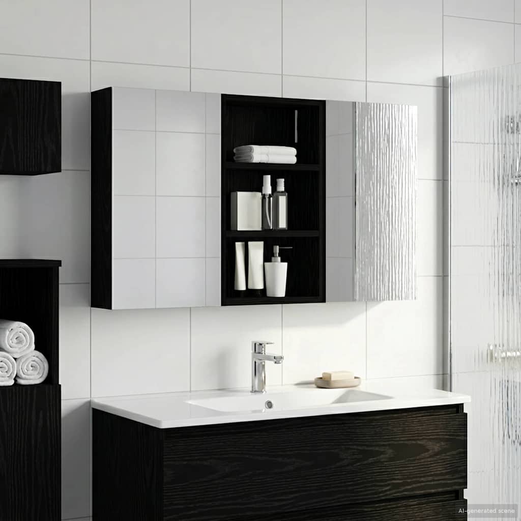 Σετ Ντουλαπιών Μπάνιου με ράφι με πόρτα 3 pcs 90 x 10,5 x 50 εκ - Pakobazaar