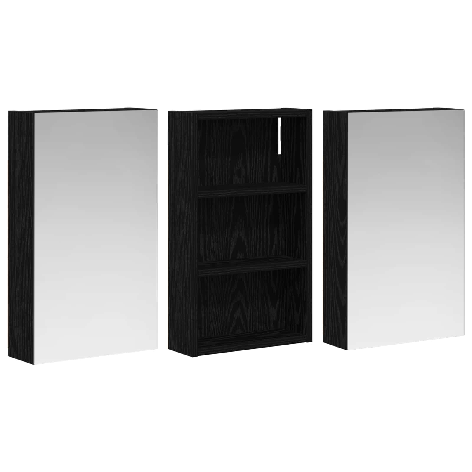 Σετ Ντουλαπιών Μπάνιου με ράφι με πόρτα 3 pcs 90 x 10,5 x 50 εκ - Pakobazaar