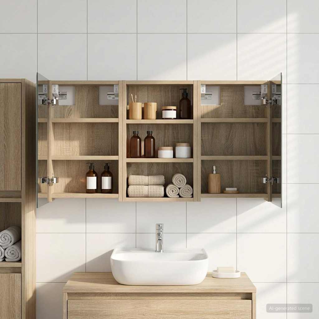 Σετ Ντουλαπιών Μπάνιου 3 τμχ. 90 x 10,5 x 50 εκ - Pakobazaar