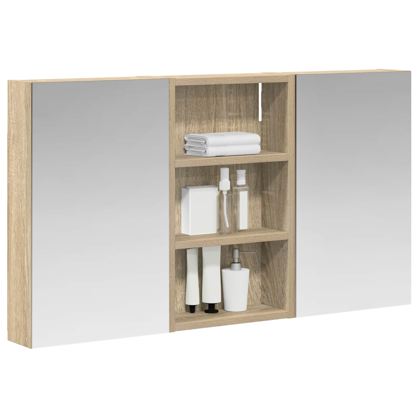 Σετ Ντουλαπιών Μπάνιου με ράφι με πόρτα 3 pcs 90 x 10,5 x 50 εκ - Pakobazaar