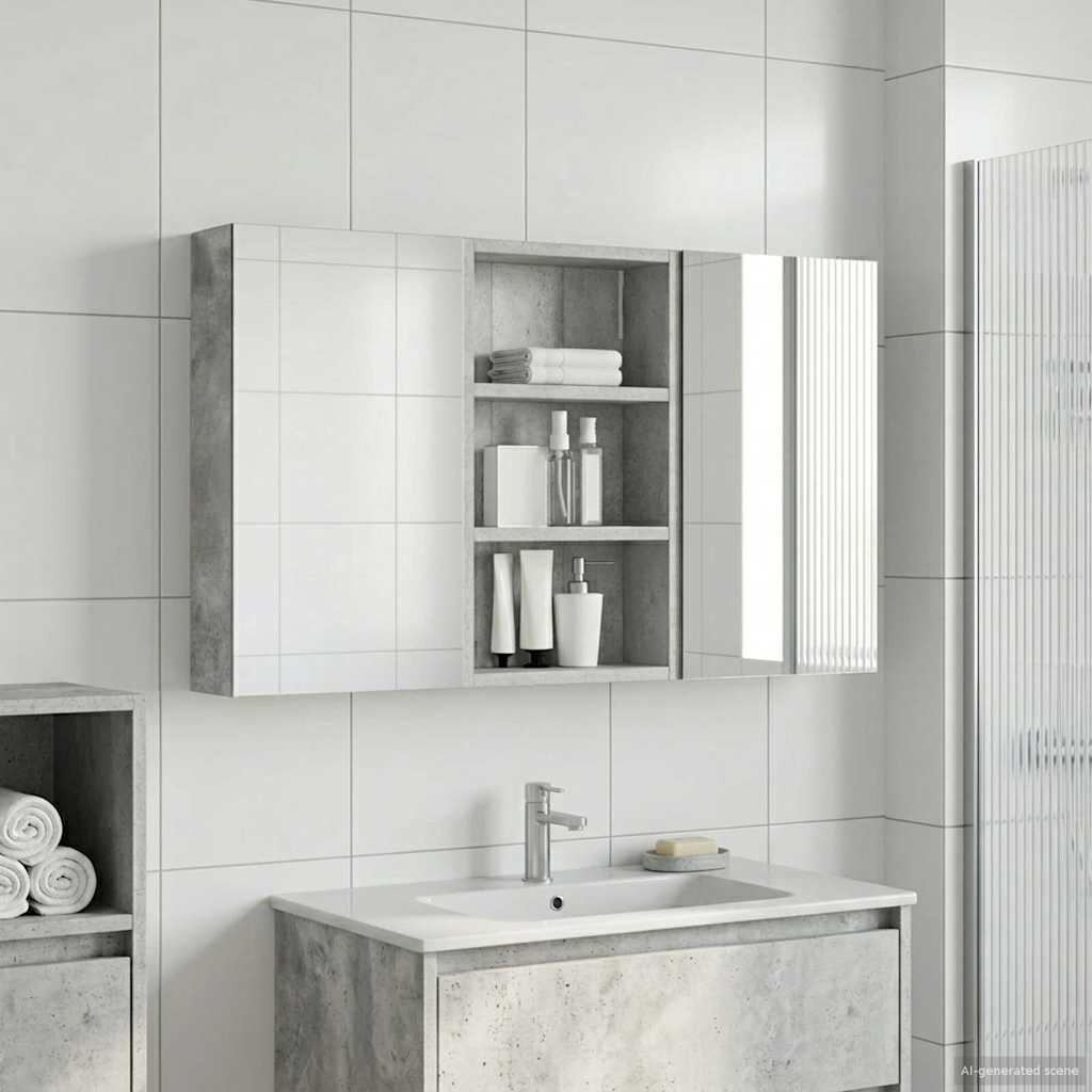 Σετ Ντουλαπιών Μπάνιου με ράφι με πόρτα 3 pcs 90 x 10,5 x 50 εκ - Pakobazaar