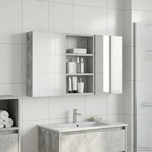 Σετ Ντουλαπιών Μπάνιου με ράφι με πόρτα 3 pcs 90 x 10,5 x 50 εκ - Pakobazaar