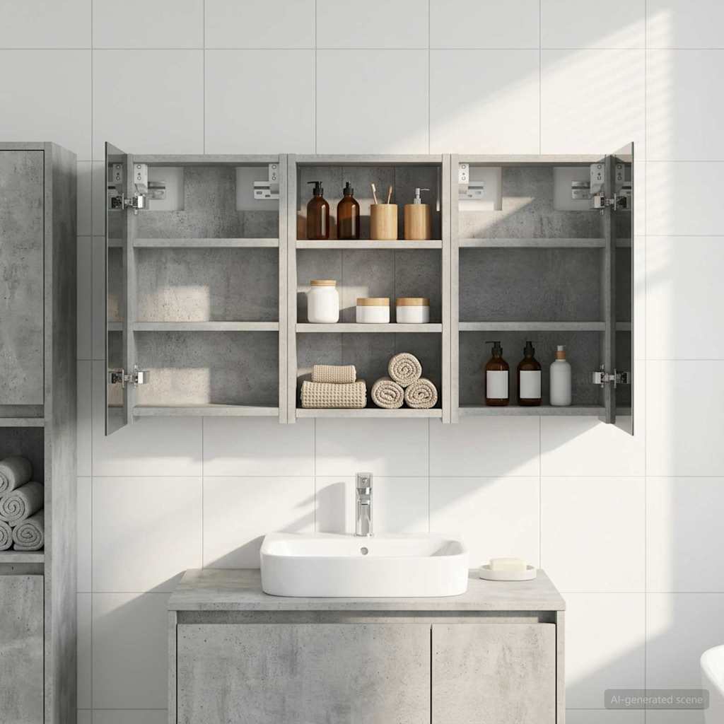 Σετ Ντουλαπιών Μπάνιου με ράφι με πόρτα 3 pcs 90 x 10,5 x 50 εκ - Pakobazaar