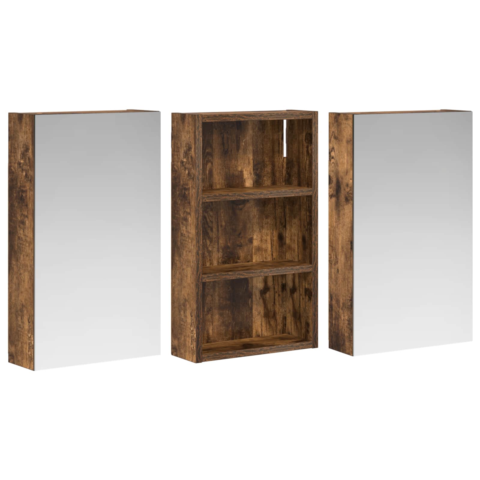 Σετ Ντουλαπιών Μπάνιου με ράφι με πόρτα 3 pcs 90 x 10,5 x 50 εκ - Pakobazaar