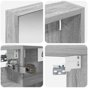 Σετ Ντουλαπιών Μπάνιου με ράφι με πόρτα 3 pcs 90 x 10,5 x 50 εκ - Pakobazaar