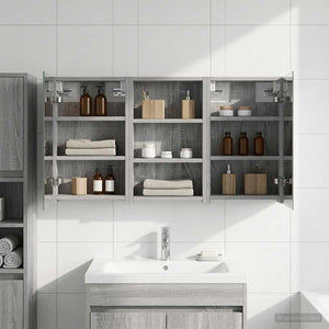 Σετ Ντουλαπιών Μπάνιου με ράφι με πόρτα 3 pcs 90 x 10,5 x 50 εκ - Pakobazaar