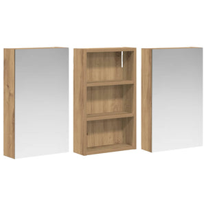 Σετ Ντουλαπιών Μπάνιου με ράφι με πόρτα 3 pcs 90 x 10,5 x 50 εκ - Pakobazaar