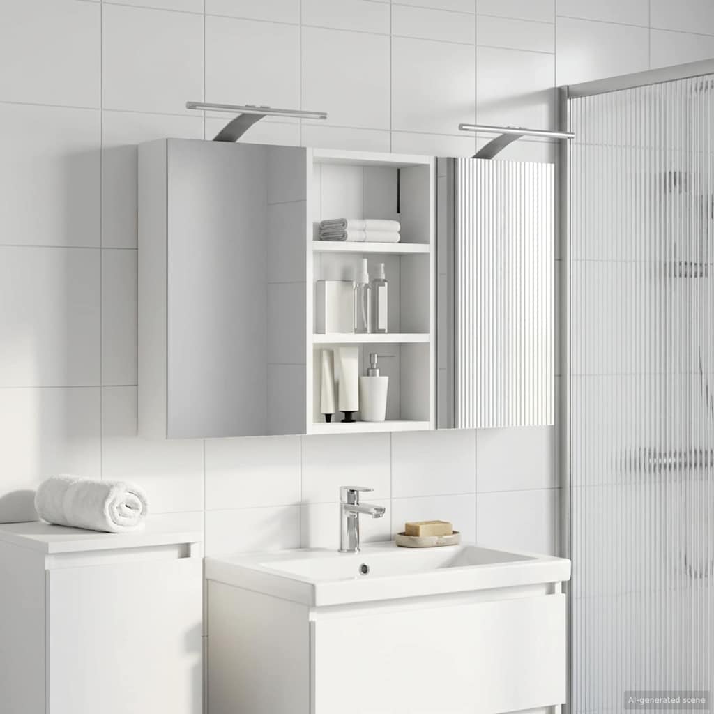 Σετ Ντουλαπιών Μπάνιου με ράφι με πόρτα 3 pcs 90 x 10,5 x 50 εκ - Pakobazaar