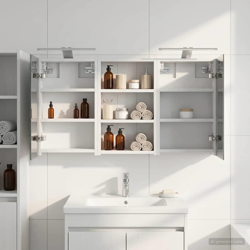 Σετ Ντουλαπιών Μπάνιου με ράφι με πόρτα 3 pcs 90 x 10,5 x 50 εκ - Pakobazaar