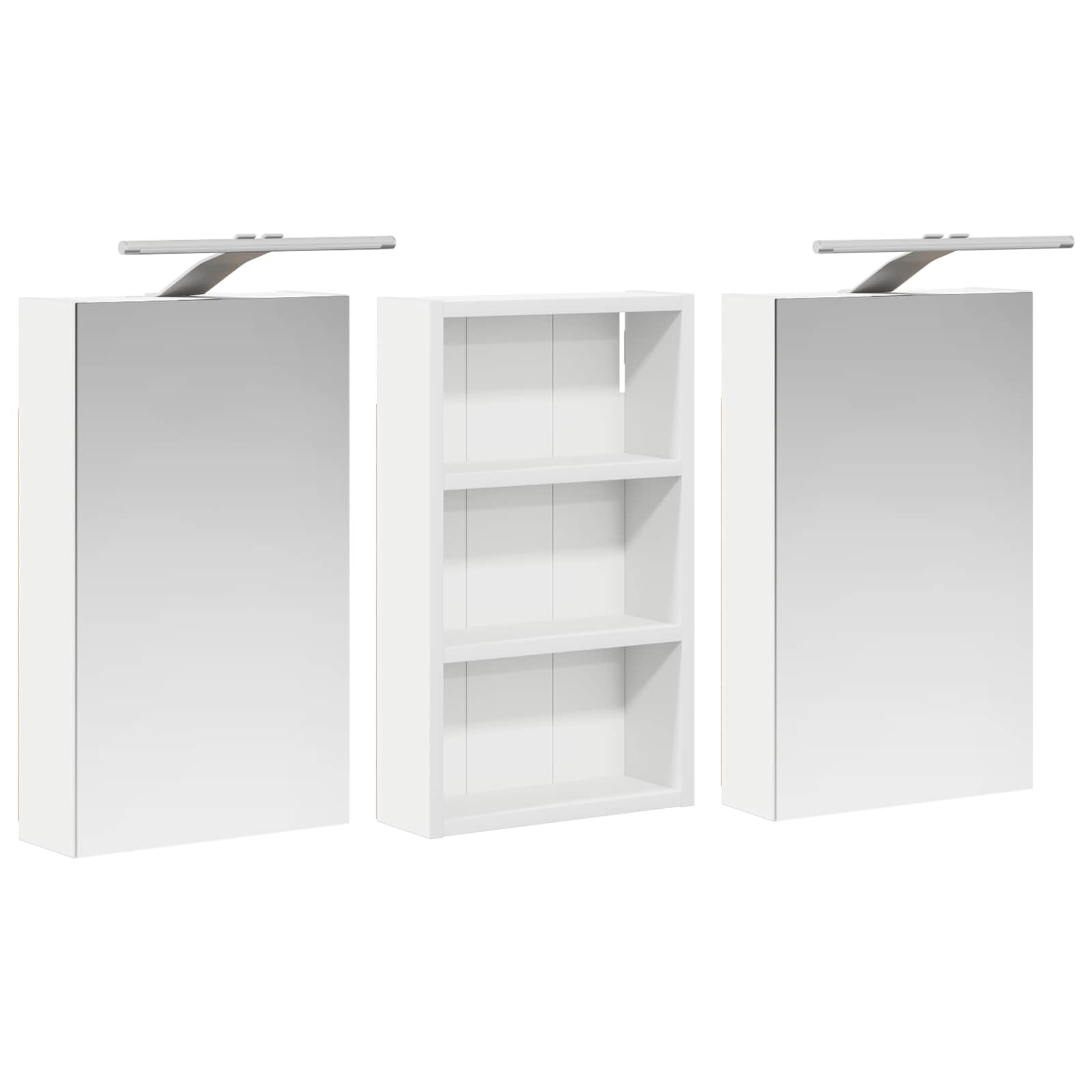 Σετ Ντουλαπιών Μπάνιου με ράφι με πόρτα 3 pcs 90 x 10,5 x 50 εκ - Pakobazaar