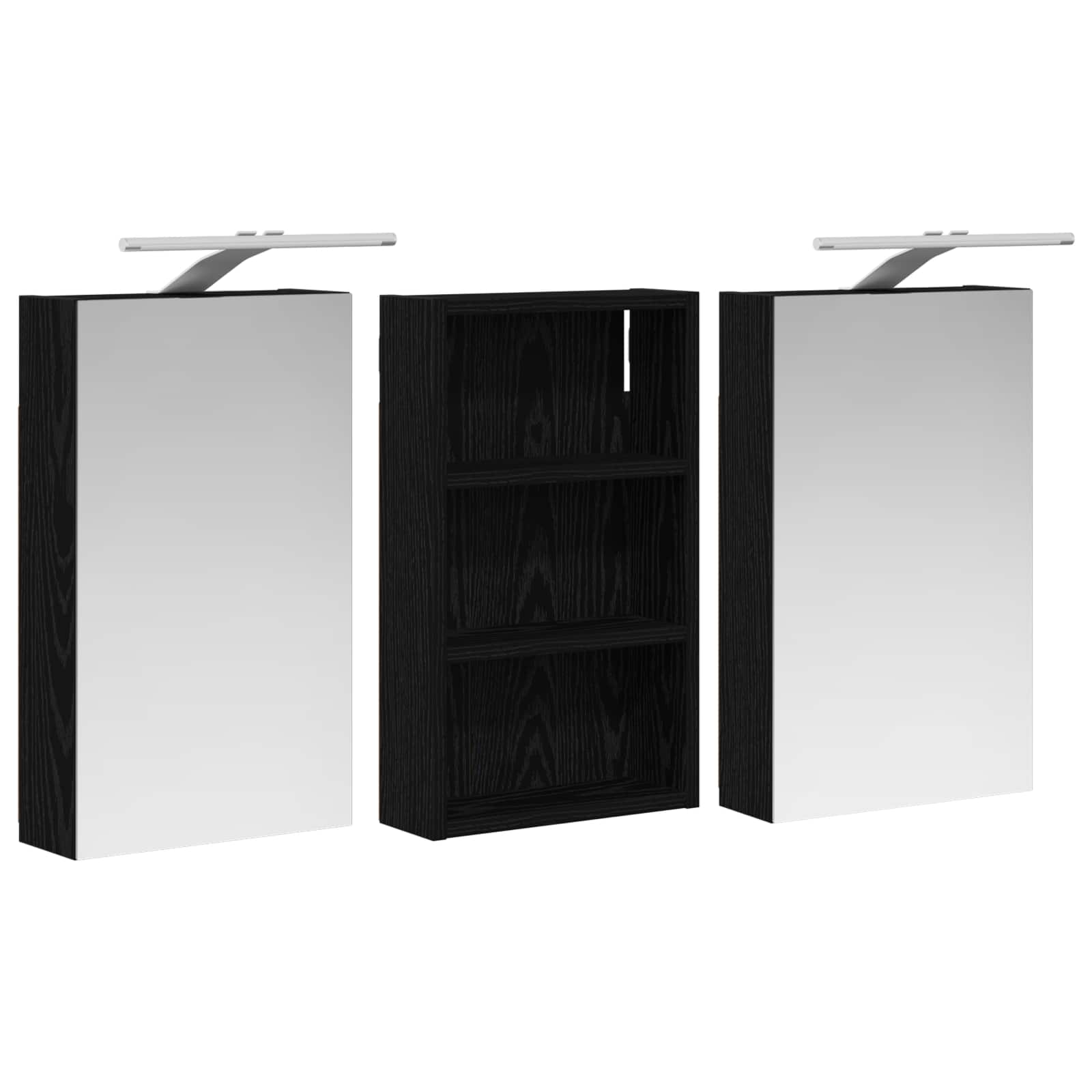 Σετ Ντουλαπιών Μπάνιου με ράφι με πόρτα 3 pcs 90 x 10,5 x 50 εκ - Pakobazaar