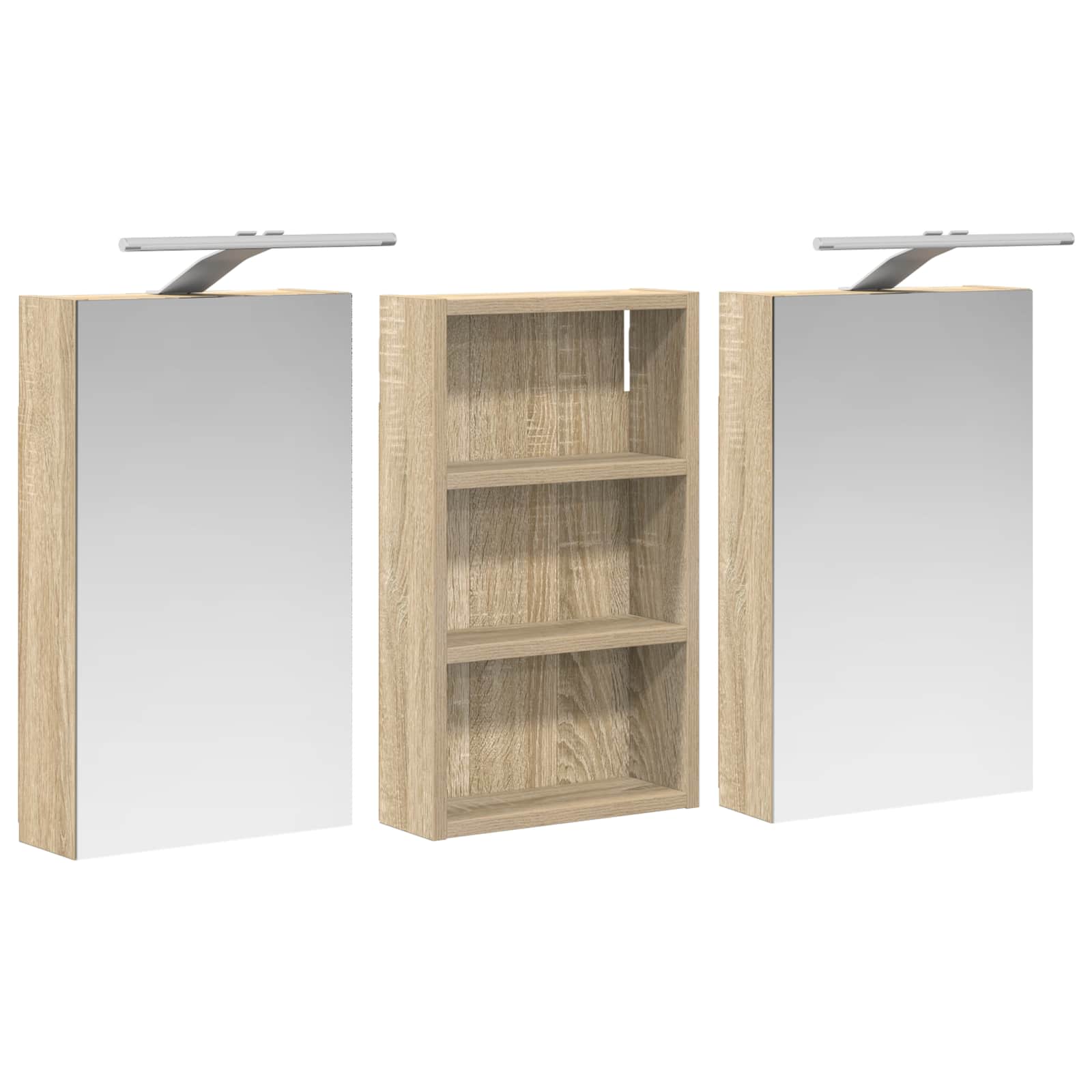 Σετ Ντουλαπιών Μπάνιου με ράφι με πόρτα 3 pcs 90 x 10,5 x 50 εκ - Pakobazaar