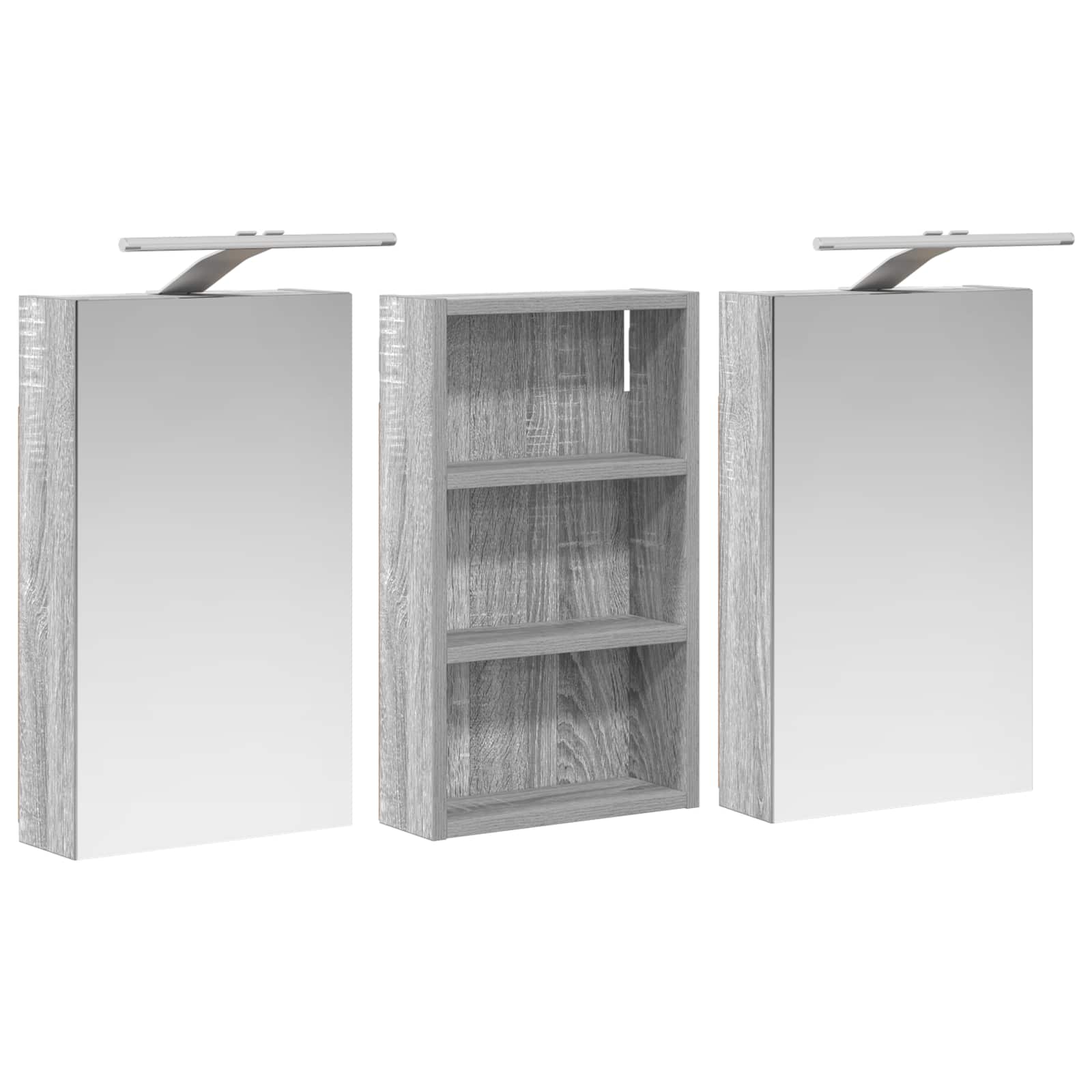 Σετ Ντουλαπιών Μπάνιου με ράφι με πόρτα 3 pcs 90 x 10,5 x 50 εκ - Pakobazaar