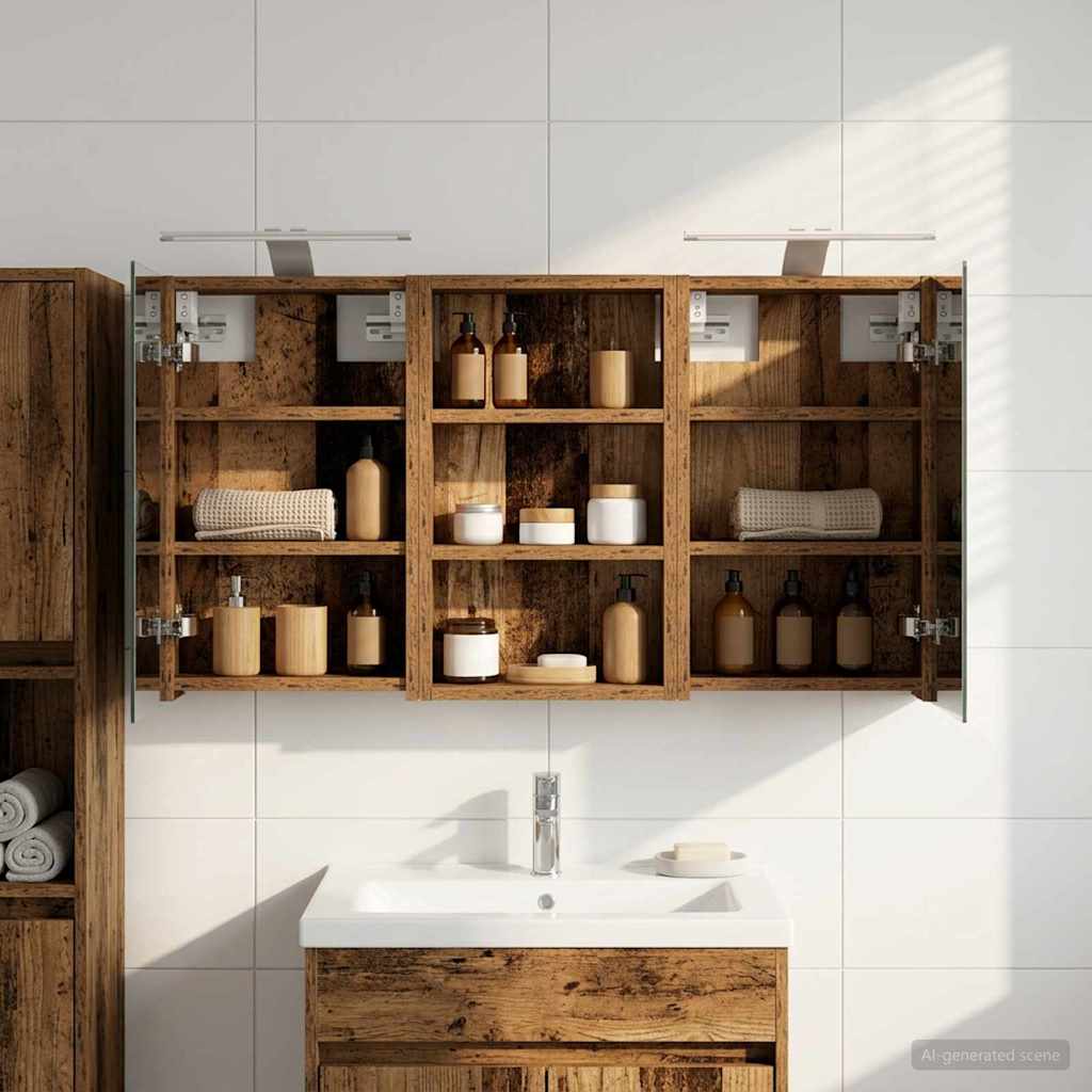 Σετ Ντουλαπιών Μπάνιου με ράφι με πόρτα 3 pcs 90 x 10,5 x 50 εκ - Pakobazaar