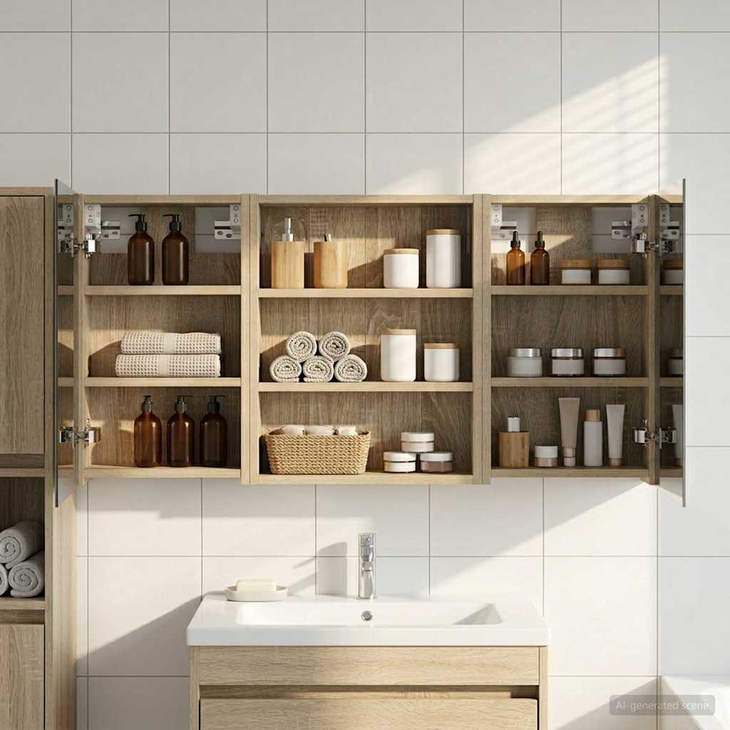 Σετ Ντουλαπιών Μπάνιου με ράφι 3 pcs 100 x 10,5 x 50 εκ - Pakobazaar