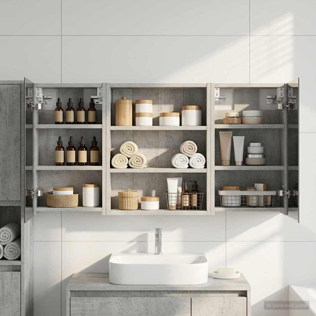 Σετ Ντουλαπιών Μπάνιου με ράφι 3 pcs 100 x 10,5 x 50 εκ - Pakobazaar