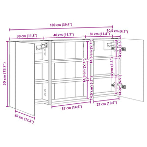 Σετ Ντουλαπιών Μπάνιου με ράφι 3 pcs 100 x 10,5 x 50 εκ - Pakobazaar