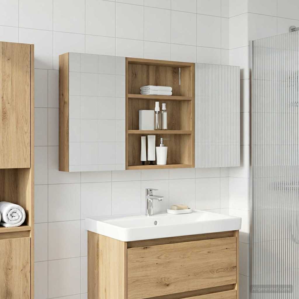 Σετ Ντουλαπιών Μπάνιου με ράφι 3 pcs 100 x 10,5 x 50 εκ - Pakobazaar