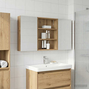 Σετ Ντουλαπιών Μπάνιου με ράφι 3 pcs 100 x 10,5 x 50 εκ - Pakobazaar