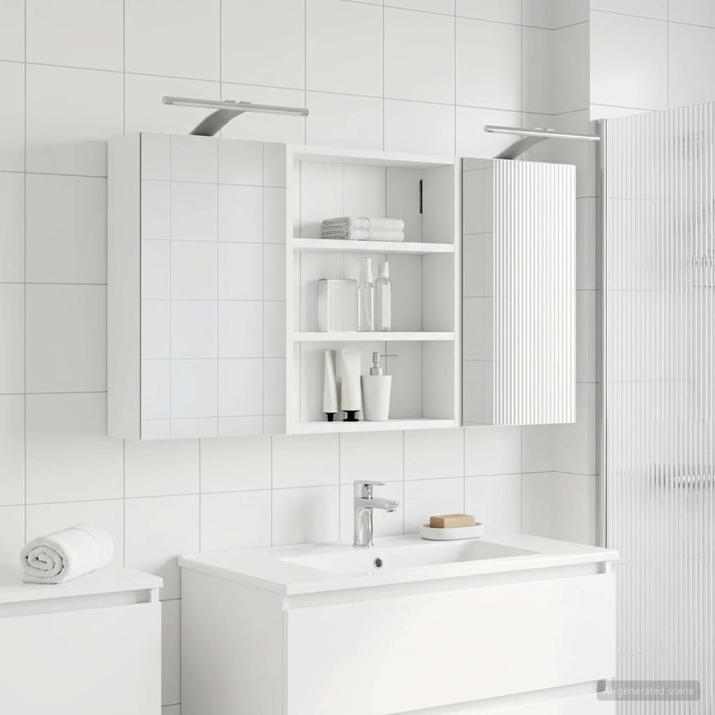 Σετ Ντουλαπιών Μπάνιου με ράφι 3 pcs 100 x 10,5 x 50 εκ - Pakobazaar