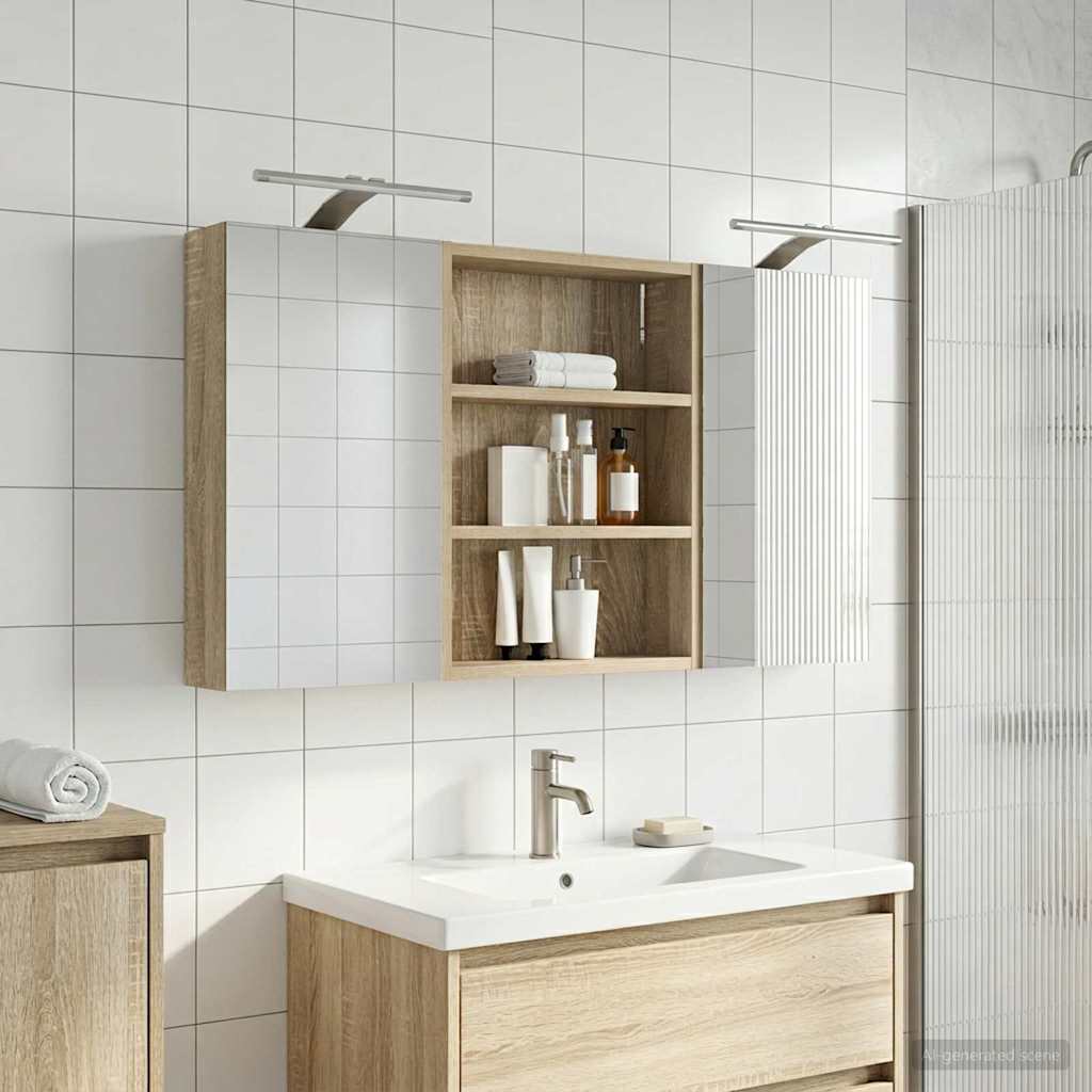 Σετ Ντουλαπιών Μπάνιου με ράφι 3 pcs 100 x 10,5 x 50 εκ - Pakobazaar