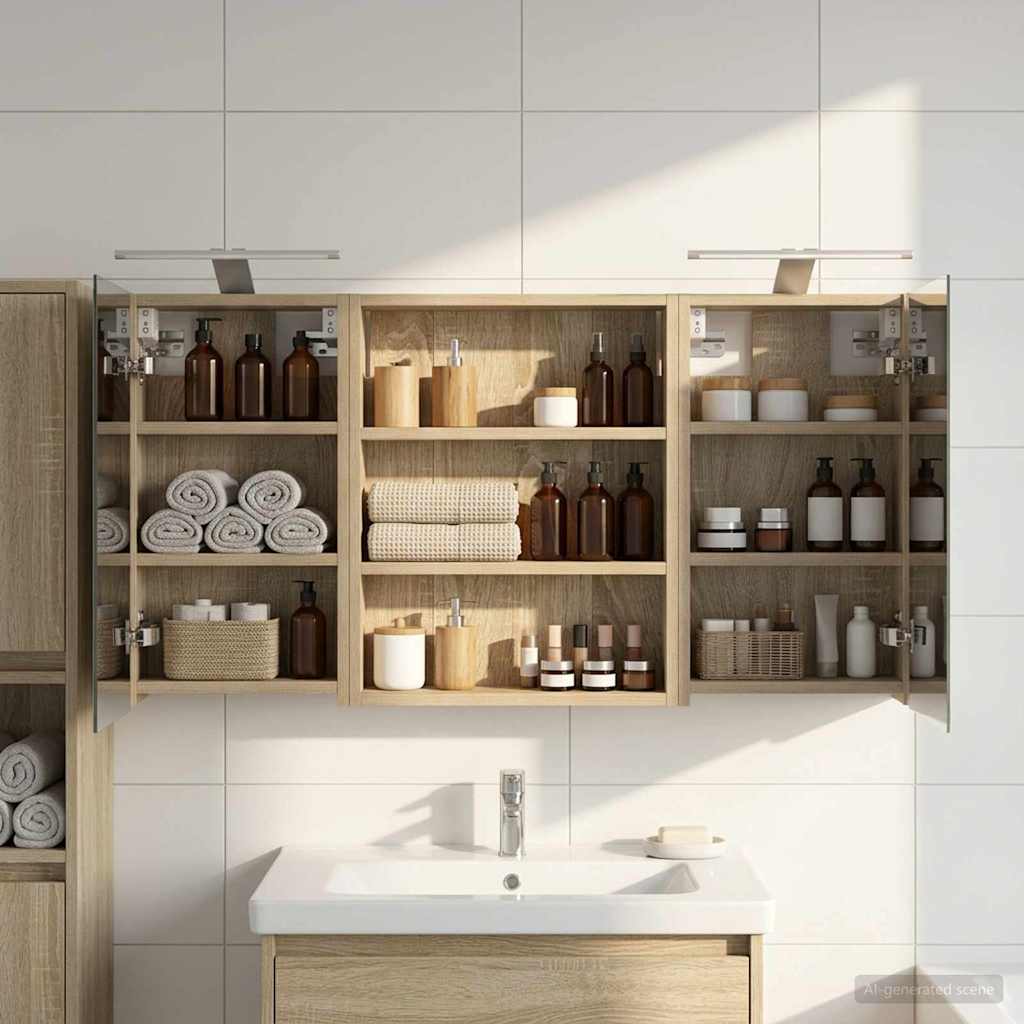 Σετ Ντουλαπιών Μπάνιου με ράφι 3 pcs 100 x 10,5 x 50 εκ - Pakobazaar