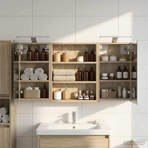 Σετ Ντουλαπιών Μπάνιου με ράφι 3 pcs 100 x 10,5 x 50 εκ - Pakobazaar