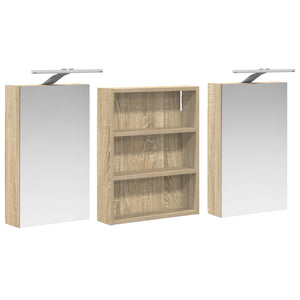 Σετ Ντουλαπιών Μπάνιου με ράφι 3 pcs 100 x 10,5 x 50 εκ - Pakobazaar