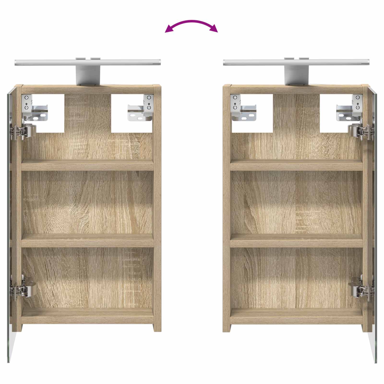 Σετ Ντουλαπιών Μπάνιου με ράφι 3 pcs 100 x 10,5 x 50 εκ - Pakobazaar