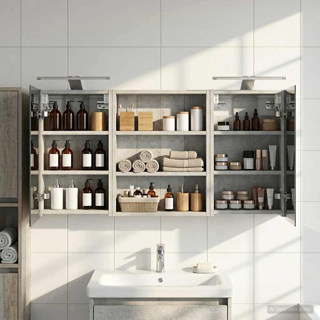Σετ Ντουλαπιών Μπάνιου με ράφι 3 pcs 100 x 10,5 x 50 εκ - Pakobazaar
