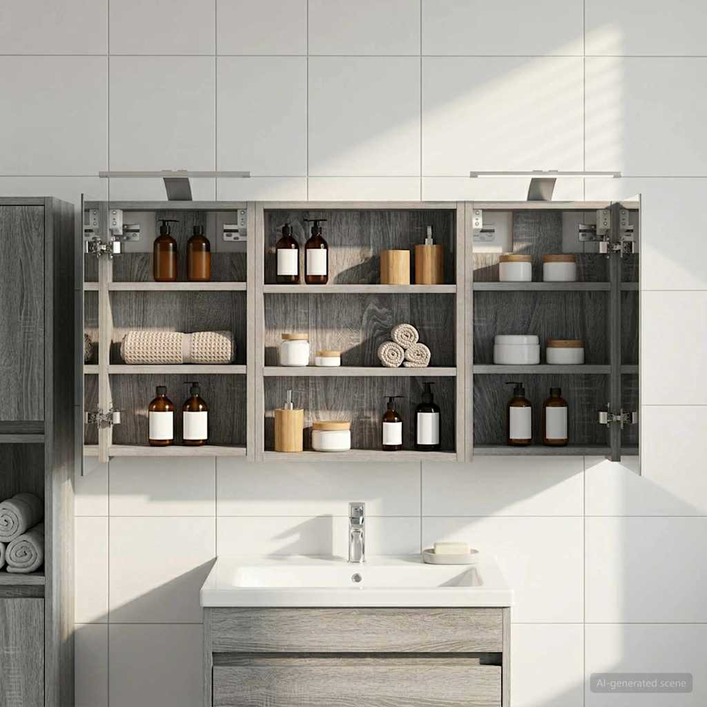 Σετ Ντουλαπιών Μπάνιου με ράφι 3 pcs 100 x 10,5 x 50 εκ - Pakobazaar